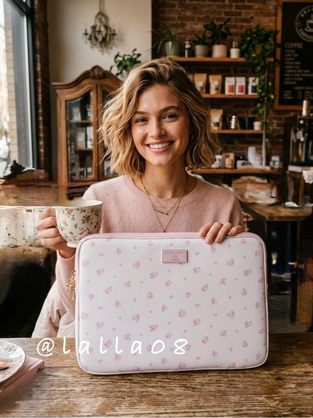 LoveShackFancy x Target Laptop Sleeve Strawberry Macaroon